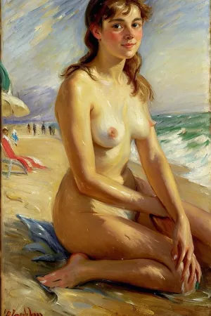 A 20-year-old woman, Emily, was at the beach with her friends when she decided to take a picture of herself in the nude. She was excited to share it with her friends and family on social media. However, as she uploaded