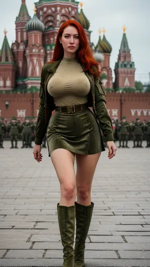 二战期间,一名俄罗斯陆军军官在莫斯科红广场拍摄了自己一小时的玻璃照片. 她的小时玻璃像被全面展示,她有一个紧凑的运动员身体,拥有高质量的图像和专业的DSLR相机. 