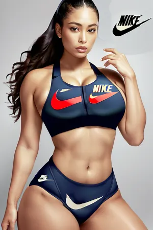 A woman's perfect figure, 8k photorealistic quality, and Nike pro Leggings ad make her the perfect subject for a Nike pro sports bra. Her slim waist, muscular thighs, and round ass are the envy of all women. Her