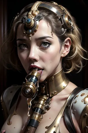 スチームパンクのフェンボットは時計仕事の真鍮で作られた美しい顔と美しい真鍮の大人のおもちゃでした。 彼女の所有者は、彼のメカニカルコックから彼女のブロージョブを見たことが大好きで、彼女は彼女の口を使用して彼のメカニカルコックに吸う。 彼女は味を愛していました