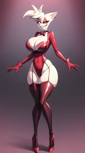 Angeldust发现自己被AI制作的色情片世界迷住了,花时间浏览不同网站,并欣赏性感人物. 她被特别吸引到带有大乳房和红色手套的人类形态人物身上,这让她觉得自己是