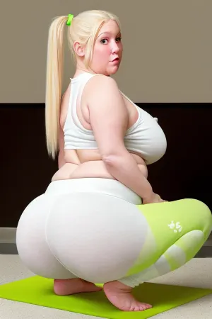 色情图片的图片现实图像质量惊人,没有模糊或像素. 肥胖的孕妇 头发金发的猪尾 还有她40多岁的眼睛 尿在尿布里