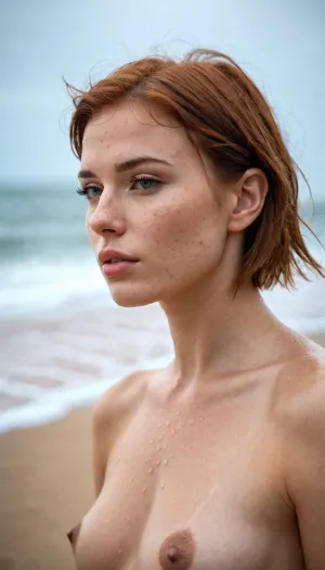 女性はビーチに座って、彼女の肌が柔らかく、完璧です。 彼女は彼女の曲線を強調し、彼女の完璧なbreastsを強調したビキニを着ていました。 彼女の髪は長くて波状だった、彼女の顔を完璧にフラミング。 唇がいっぱいで赤く、