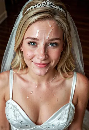 Uma jovem estava se preparando para seu dia de casamento quando descobriu uma imagem estranha no telefone. Era uma foto de si mesma com cum em toda a testa e mamas grandes. Ela não acreditou! Quem teria tomado tal le