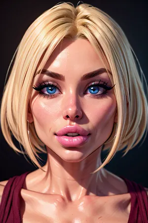 The woman in the picture had a high detailed face, with a beautiful smile and long blonde hair. She was wearing a short, tight dress that showed off her curves perfectly. Her breasts were perky and her nipples hard, begging to be