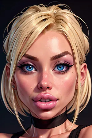 The woman in the picture had a high detailed face, with large eyes and full lips. She wore a short skirt and a revealing top, showcasing her curves. Her long hair was styled in an elegant updo, and she wore high heels that