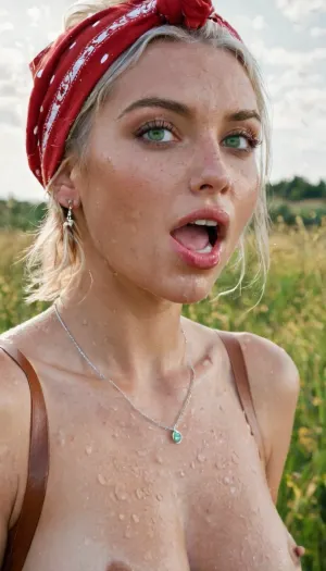 A young Armenian girl with freckled face, long red hair, and a perfect body was a professional photographer who loved to capture the beauty of nature. She had a camera at the ready to capture the perfect moment, whether it was a sunset or