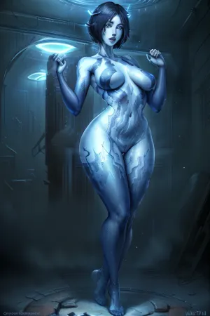 एआई ने कॉर्टाना की एक कृति उत्पन्न की, एक सुंदर आकर्षक नग्न महिला कॉस्प्लेइंग के डिजिटल पेंटिंग को कॉर्टाना के रूप में अपने हाथों से एक कक्ष में अपने बगल को दिखाती है। चित्र उच्चतम गुणवत्ता का था और इसमें महान रचना थी