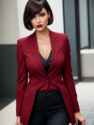 A mulher com o bobcut e rosto sério entrou na sala de conferências, seu batom escarlate refletindo as luzes fluorescentes duras. Ela sentou-se na cabeça da mesa, olhando à frente com uma expressão populacional. Seu terno de negócios era formal e comercial