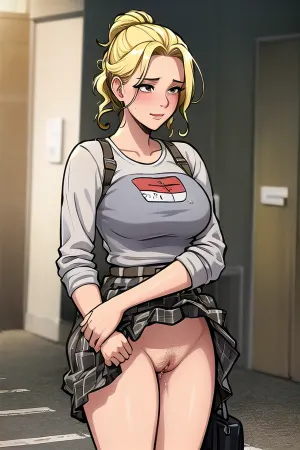 若き大人の少女は、彼女のソーシャルメディアフィードをスクロールして、彼女は彼女の街の向こうに彼女を見つめている人々のグループに気付いた。 彼女はすぐに、彼らは彼女が何も着ていないが、風変わりなスカートとパンティを着ていたので、彼女にすべての星だったことに気付いた