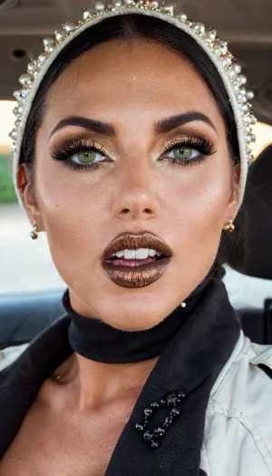 The woman in the photo was a 35-year-old Caucasian with high black eyes and a mature makeup. She had a professional cinematic photo of one woman, wearing high black heels, ready for sex. Her hair was bobbed and she wore