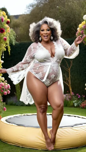 Une femme africaine de 50 ans était une grande fan de la technologie de l'IA. Elle aimait montrer ses courbes dans des vêtements serrés qui ont accentué sa figure voluptueuse. Son passe-temps préféré était de prendre des photos d'elle-même dans différentes poses, portant différentes tenues