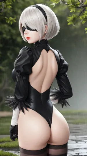 L'AI ha generato l'immagine porno di una donna in una foto di alta qualità, ad alta risoluzione con le parole chiave "AI, generare, porno, immagine" e la parola chiave "masterpiece". La donna indossa una benda nera con maniche lunghe e puff