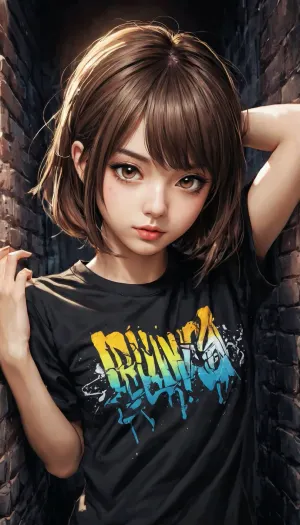 Vector t-shirt sanatı, sevimli kızın anime kişiliği, anime arka planı, sağlam renk, streight hatları ve 8k tanımı ile baskı yapmaya hazırdır