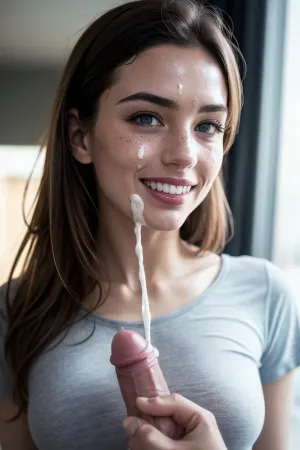 Una giovane ragazza irlandese si masturba nella sua stanza con un'immagine porno ad alta definizione sul suo viso, mostrando tono realistico della pelle, occhi azzurri, lentiggini sul suo viso, e acconciatura ondulata. La sua bocca è aperta come lei dà