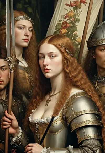 La cameriera di Orléans, una ragazza fragile con caratteristiche delicate, ha portato i suoi soldati in battaglia con una bandiera bianca in mano. Era alta e orgogliosa, determinata a proteggere il suo popolo dall'esercito inglese invadente. Nonostante le quote contro di loro,