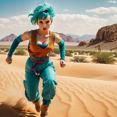 Bulma, the intelligent and sexy scientist, stumbled upon an ancient artifact that transported her to another world where AIs were commonplace and people could generate their own pornographic pictures with just a few clicks of the mouse