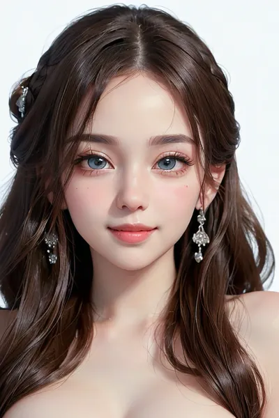 A IA gerou uma imagem 8k de alta resolução de uma mulher bonita com cabelos longos e fluindo e olhos brilhantes. Ela estava vestindo um fundo branco e seus lábios foram pintados na sombra perfeita de rosa. Seu rosto era impecável, sem imperfeito