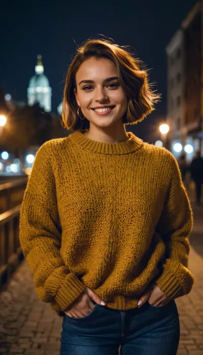 Sarah stumbled upon an AI-powered photo booth and decided to give it a try. She posed for the camera with her favorite outfit and the AI-generated image of her was perfect for sharing on social media