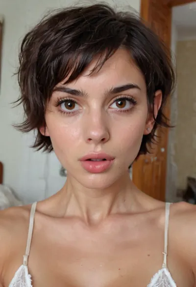 A no-makeup Italian girl with big tits and no makeup was scrolling through her phone when she stumbled upon an AI tool that allowed her to upload a photo of herself. After selecting the photo, she used the AI tool to generate a picture