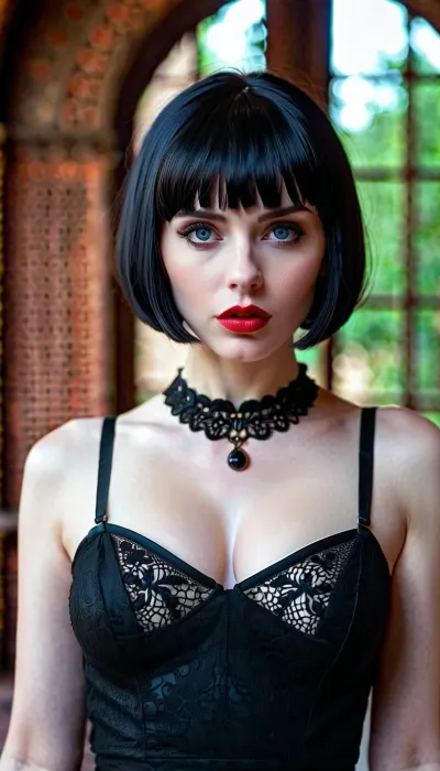 The pretty goth girl sat in front of her computer, typing away furiously. She was an AI expert and had just finished writing a new program that could generate realistic porn pictures. As she watched the screen, she couldn't help but feel a
