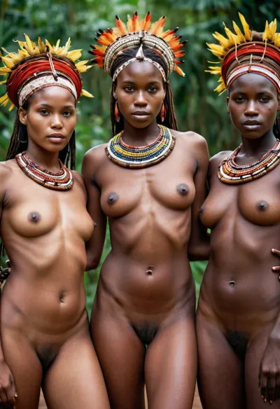 The African tribe was known for their rich culture and traditions, but they were also famous for their beautiful women. One day, a group of young men stumbled upon an old camera in the jungle and decided to take it home with them to explore its capabilities