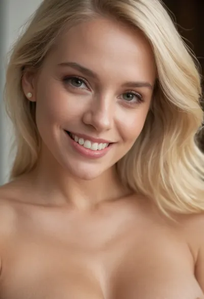 The woman sat in front of her computer, her fingers flying across the keyboard as she generated a masterpiece. Her mind was focused on the task at hand, but her eyes kept wandering to the large natural breasts that hung from her chest. She couldn't