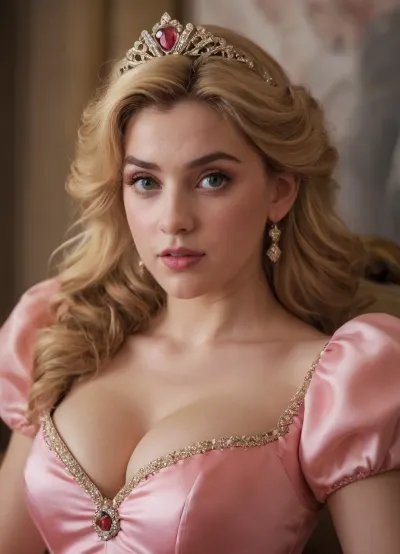 Princess Peach, with her dumb face and dumb voice, decided to help the thieves who were stealing food from the market. She pretended to be dumb and used her dumb face to fool them into thinking she was stupid. When they realized she was