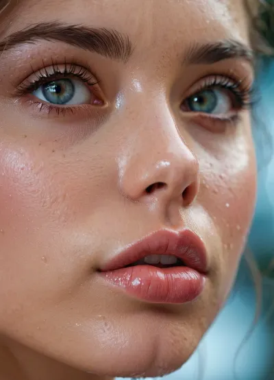 The girl in the picture had a cute face with big eyes and full lips. She was wearing a sexy outfit that showed off her curves. Her wet lips were begging to be kissed, and as you leaned in, you felt her soft lips against yours