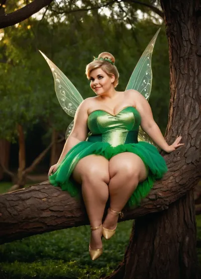 Tinker Bell, der beliebte Disney Charakter, ist ein beliebtes Thema für viele AI-generierte pornografische Bilder. Auf einem Foto wird sie gesehen, auf einem Baum sitzend mit ihren Beinen breite offen, enthüllt ihre rosa Muschi und einladende Zuschauer, um eine