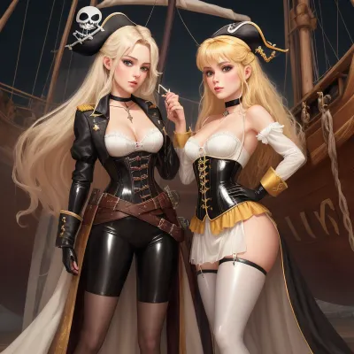 Hook is a tall, muscular man with a scar on his left cheek. He has dark brown hair and piercing blue eyes. His clothes are black leather pants and a black leather jacket. He has a tattoo of the Jolly Roger on his left