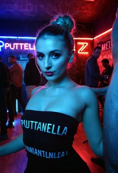 Puttanella, una giovane ragazza italiana, era in un nightclub quando vide diversi uomini che le fissavano. Sapeva che la stavano controllando e ha deciso di dargli qualcosa da guardare. Ballò seducentemente, indossando solo un rosso