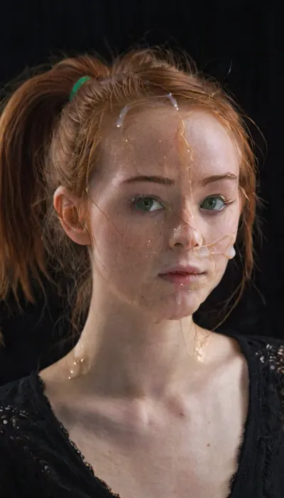 The woman, with her long red hair and green eyes, was sitting on the couch in her living room. She had just finished a session of AI-generated pornographic pictures with her boyfriend's best friend. As she looked at the pictures, she
