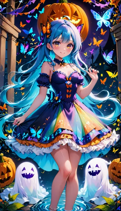 La notte di Halloween, le ragazze hanno deciso di giocare un gioco di nascondino e cercare. Tutti si sono riuniti nel soggiorno, vestiti con i loro costumi. Improvvisamente, uno di loro urlava e puntava al muro. Gli altri si girarono per vedere un fantasma