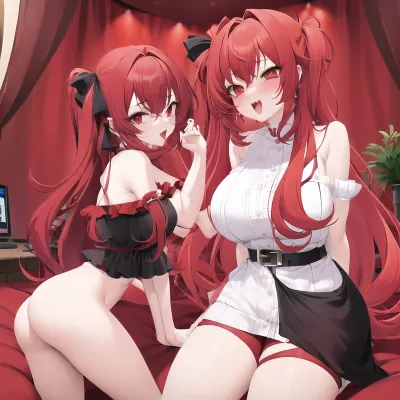 La chambre du joueur de porno était remplie de sons de gémissements et de cris alors que la fille sur le lit dormait de plaisir. Deux garçons se tenaient sur elle, les yeux fixés sur son corps exposé. Ils se branlaient tous les deux