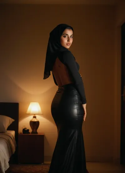 여자의 얼굴은 그녀의 긴, 검은 머리에 의해 프레임, 느슨한 파도에서 그녀의 뒷면을 캐스케이드. 그녀의 아몬드 모양의 눈은 그녀의 빨간 립스틱과 그녀의 뺨에 blush의 힌트에 의해 악센트, 그녀의 자연을주는