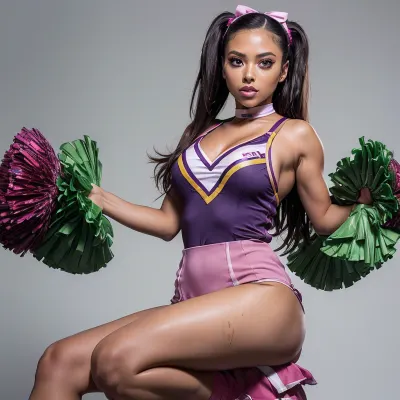 A 25-year-old Filipina with magenta, mauve, cerulean, purple, and dark blue hair accessories is the perfect picture of a beautiful AI generated porn picture. She has 2 arms and 2 legs with no wrinkles