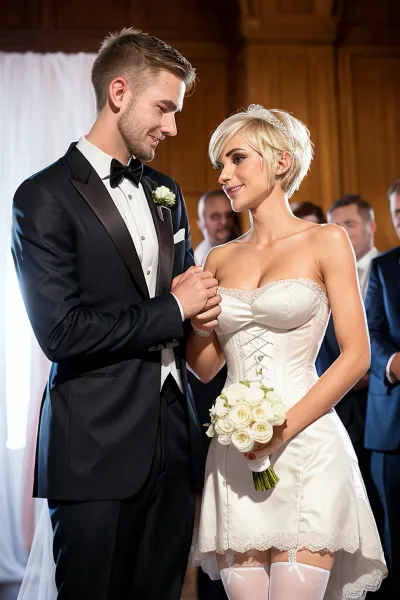 Saçlı bir cunt ile sıcak bir kadın, vücudunda saç olmayan bir cilde evlidir. Mutlu bir evliliği var ve her zaman birbirlerini lanetliyorlar