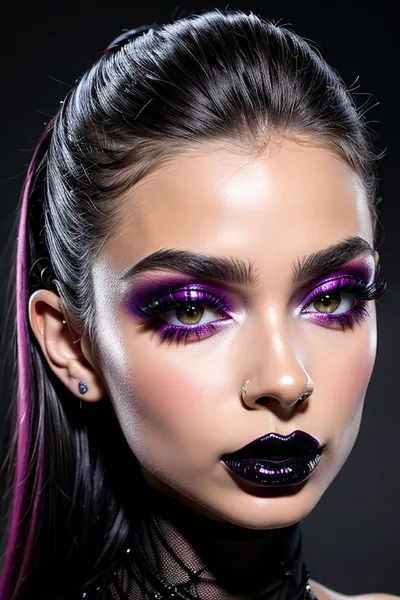 Un portrait hyperréaliste produit par l'IA d'un personnage féminin unique étonnant avec des caractéristiques naturelles petite cutie, des yeux turquoise vibrants et un sourire éclatant. L'image est 18k UHD en résolution et est rendue avec de haute qualité numérique