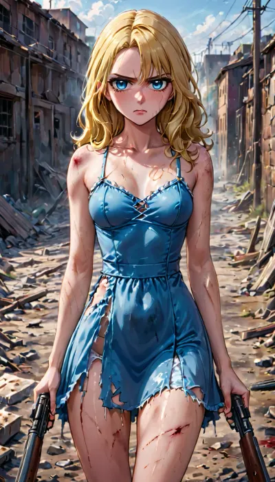 The southern belle, once proud and confident, was now reduced to a mere object of humiliation. Her once-beautiful dress was torn and dirty, revealing her bruised and battered body. She was covered in dirt and grime, with tired eyes