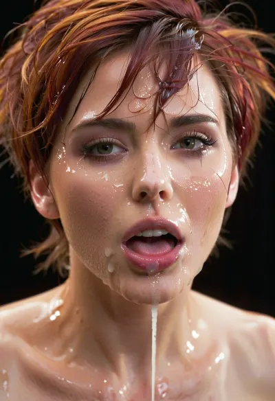 score_9, score_8_up, score_7_up, score_6_up, poprtrait, tight, orgasm face, horny, sexy, nice white teeth, (dark wet tiny lips), red short messy hair, semen in her tongue, semen dripping, dark background, soft light, woman, cum, on, face, <lora:JustCum:1>
