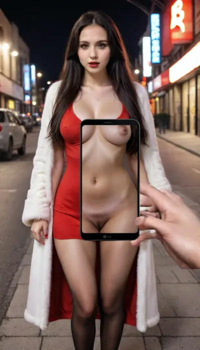 Elegante incontro su strada neon