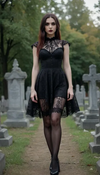 Ethereal echoes: a gothic night in the graveyard - stunning 8k high-quality portrayal of mystique and allure