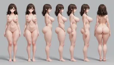 girl, 20 years old, big ass, big boobs, nude, multiple, views, of, the, same, character, model, sheet, chatacter, <lora:Model_Sheet_Xl:1>