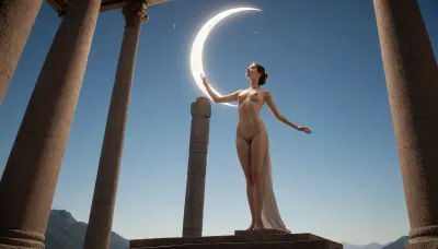 Mystic azura: a celestial figure of grace and prophecy