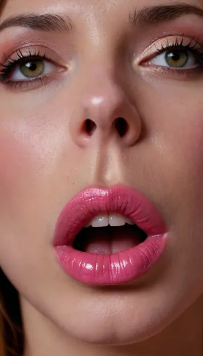 Extreme detailed lips, 8k, intricate details, vulgar slut kissing a nice big penis, extreme detailed, focus on lips, gloss bright pink lips, extreme close up, fake lips, detailed thick cock, kissing dick, very big squirting cumshot fountain, massive explosion with fire in the background