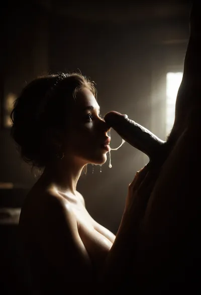 Un bonheur transgressif : le triangle d'amour audacieux d'une mariée persienne dans le luxe haut de détail

- Oui.

Dans une chambre luxueuse et sombre baignée de rayons de soleil filtrant à travers des rideaux noirs, une mariée persane potelée dans une robe de mariée sexy effectue avec empressement un titjob et pipe sur un grand pénis noir orné d'un anneau de bite doré. Son mari cocu, un homme blanc vêtu d'un costume blanc, observe avec approbation qu'il plante un baiser sur le visage levé de la mariée. La scène est celle du bonheur, de l'amour et de la transgression, ponctuée par une éjaculation massive qui peint le visage de la mariée avec du sperme collant.
