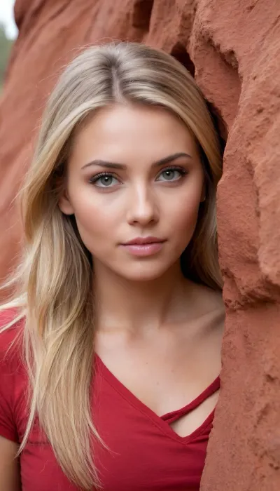 (avant-garde outdoors facial portrait, hiking through a scenic red rock slot canyon:1.8), (beautiful woman's face:1.1), (focus on stunning eyes:1.2), (intense eye detail, intricate eye details:1.3), (vivid eyes, vibrant eyes:1.4), (beautiful long eyelashes:1.2), (detailed eyeliner:1.1), (dramatic lighting, cinematic lighting:1.3), (long ash blond hair with dark roots, sporty hair style, high ponytail, loose strands of hair:1.4), (warm and inviting color palette:1.2), (subtle contrasts:1.1), (contrasting soft skin tones:1.1), (awestruck expression:1.2), (sense of adventure and wonder:1.3), (shallow depth of field:1.4), (blurred background:1.1), (detailed skin, detailed hair, detailed eye, limbal ring:1.3), (natural skin texture, natural hair texture, natural eye texture, vellus hairs:1.3), (full lips, slightly parted), ziprealism