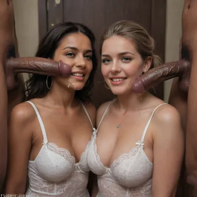 (ultrarealistic:1.5), closeup portrait, group of mature horny ladies, birthday party, cock gift, cum gift, glory hole, cum in face, cum dripping, spit dripping, mature women with young men, seated, talking, friends, taking a drink, elegant wives, cuckold husband, (1 african male standing with erected cock:1.4), (black male), (admiring cock:1.2), joking with cock, looking to cam, laughing, smiling to cam, a little bit celullite, british, ass, tits, mature, embarrassed, shy, (sexy lingerie:1.4), (skin realism:1.1), (skin detail), in a elegant castle living room, swinger club, darkness, night, (low light), detailxl, <lora:SDXLHighDetail_v6-000005:.5>