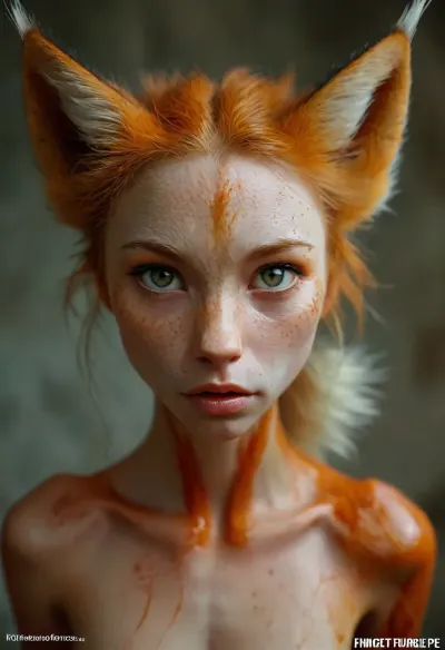 masterpiece, fit vascular, Antropomórfico, (fox), skin fox, full motled, pele realista, ultra realismo, alta definição, fundo solido, skinny, (wearing torn very tightly fitted clothes:.6), (intense possessed eyes), eyeliner, veiny legs, (intense veins all over her body:.5), (black detailed vein texture:.7), (transforming into a anorexic furry fox-girl:.3), (infected bulging black veins:.7), (intense detailed pussy texture:1.1), (sharp claws on her hands:1.03), Her intense gaze and poised stance add a daring, modern twist to the traditional drape, creating a striking and edgy aesthetic, subtly softening the bold composition, View her back side, Cinematic and luxurious, view alutrawide angle, wide angle, (angry, fighting with viewer:.7), full extra wide angle, full view, 4k details, extra detail, pointed ears, (full body view:1), wanapi, fur, all, fours, arching4s, <lora:wanapi:.3>, <lora:MJ52:.8>, <lora:arching4s:.5>